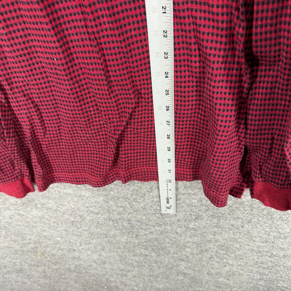 Payne Stewart Polo Shirt Men L Large Red Plaid Button Up Collared Long Sleeve - Picture 6 of 7